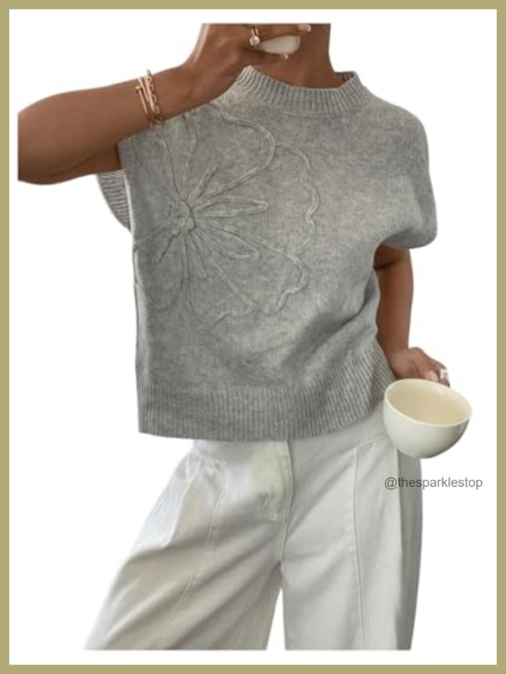 SOLY HUX Women's Short Sleeve Business Casual Sweater